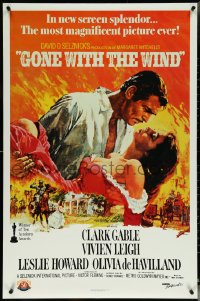5w0772 GONE WITH THE WIND 1sh R1989 art of Gable carrying Leigh over Atlanta by Terpning!