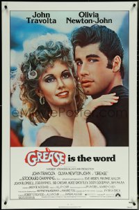5w0778 GREASE 1sh 1978 c/u of John Travolta & Olivia Newton-John in a most classic musical!