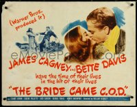 5w0449 BRIDE CAME C.O.D. 1/2sh 1941 close up of James Cagney kissing Bette Davis, ultra rare!