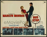 5w0451 BUS STOP 1/2sh 1956 great art of sexy smiling Marilyn Monroe held by cowboy Don Murray!