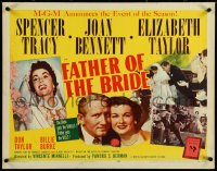 5w0468 FATHER OF THE BRIDE style A 1/2sh 1950 Liz Taylor in wedding gown & broke Spencer Tracy!