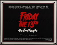 5w0472 FRIDAY THE 13th - THE FINAL CHAPTER 1/2sh 1984 Part IV, slasher sequel, Jason's unlucky day!