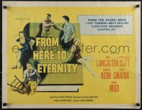 5w0473 FROM HERE TO ETERNITY 1/2sh 1953 Lancaster, Kerr, Sinatra, Reed, Clift, yellow background!