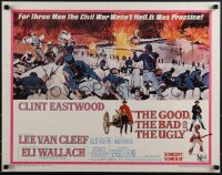 5w0474 GOOD, THE BAD & THE UGLY 1/2sh 1968 Clint Eastwood, Lee Van Cleef, Wallach, Leone classic!
