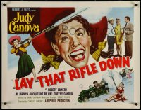 5w0491 LAY THAT RIFLE DOWN style A 1/2sh 1955 great wacky artwork of Judy Canova firing big gun!