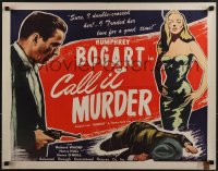 5w0500 MIDNIGHT 1/2sh R1947 huge close up of Humphrey Bogart with gun, Call It Murder!