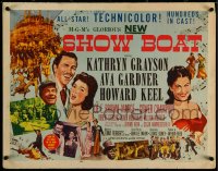 5w0522 SHOW BOAT style A 1/2sh 1951 Kathryn Grayson, sexy Ava Gardner, Howard Keel, Joe E. Brown!