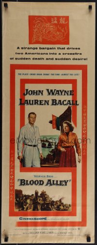5w0567 BLOOD ALLEY insert 1955 John Wayne & Lauren Bacall in China, directed by William Wellman!