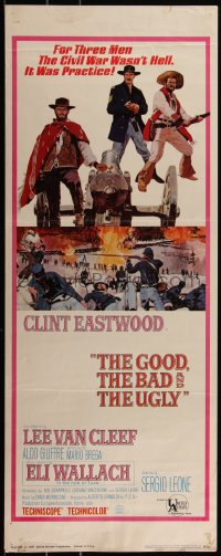 5w0583 GOOD, THE BAD & THE UGLY insert 1968 Clint Eastwood, Lee Van Cleef, Wallach, Leone classic!