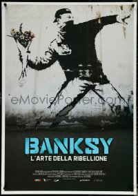 5w0101 BANKSY & THE RISE OF OUTLAW ART Italian 1sh 2020 art of rioter 'throwing' flowers!