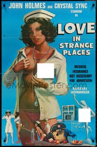 5w0867 LOVE IN STRANGE PLACES 24x37 1sh 1976 John Holmes & Crystal Sync, Roberta Findlay, sexy art!
