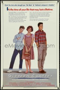 5w0996 SIXTEEN CANDLES 1sh 1984 Molly Ringwald, Anthony Michael Hall, directed by John Hughes!