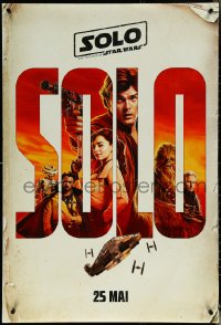 5w1005 SOLO int'l French language teaser DS 1sh 2018 A Star Wars Story, Howard, art of cast!