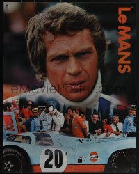 5w0301 LE MANS 17x22 special poster 1971 Gulf Oil, close up of race car driver Steve McQueen!