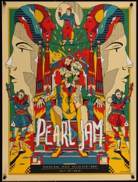 5w0345 PEARL JAM 2-sided 18x24 music poster 2018 art by Van Orton Design, Barcelona, Show edition!