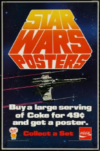 5w0210 STAR WARS 23x35 special poster 1977 rare Coca Cola promotion for the Burger Chef chain!