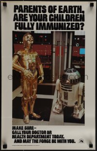 5w0310 STAR WARS HEALTH DEPARTMENT POSTER 14x22 special poster 1977 C3P0 & R2D2, make sure!