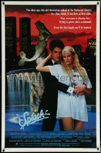 5w1009 SPLASH 1sh 1984 Tom Hanks loves mermaid Daryl Hannah in New York City under Twin Towers!