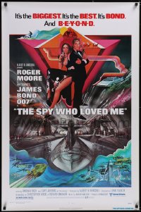 5w1010 SPY WHO LOVED ME 1sh 1977 great art of Roger Moore as James Bond by Bob Peak!