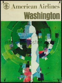 5w0070 AMERICAN AIRLINES WASHINGTON 30x40 travel poster 1960s cool Gaynor art of monument & capital!