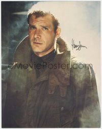 5y0007 BLADE RUNNER signed color 11x14 still 1982 by Harrison Ford, best portrait as Rick Deckard!