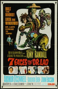 5y1006 7 FACES OF DR. LAO 1sh 1964 great art of Tony Randall's personalities by Joseph Smith!