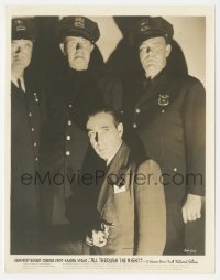 5y1588 ALL THROUGH THE NIGHT 8x10.25 still 1942 Humphrey Bogart pointing gun in front of 3 policemen!