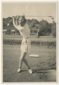 5y0110 BETTE DAVIS signed 4.75x7 still and prose poem 1938 thanking golf pro for California lessons!