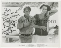5y0062 HARRY DEAN STANTON signed 8x10.25 still 1975 close up with Margot Kidder in 92 In the Shade!