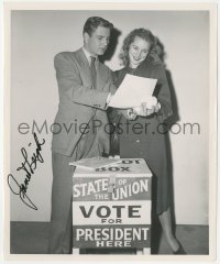5y0069 JANET LEIGH signed 8.25x10 key book still 1948 with Tom Drake in State of the Union!