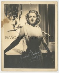 5y0071 JEAN HARLOW signed deluxe 8x10 still 1935 sexy portrait in shadows, signed by her mother!