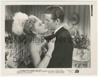 5y0074 JUNE HAVER signed 8x10.25 still 1947 c/u with Mark Stevens in I Wonder Who's Kissing Her Now!