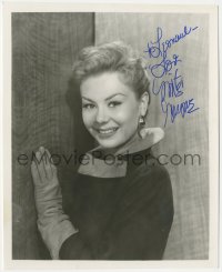 5y0084 MITZI GAYNOR signed deluxe 7.75x9.75 still 1950s great close smiling portrait wearing gloves!