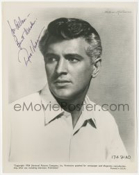 5y0097 ROCK HUDSON signed 8x10 still 1954 great close up with grey hair in Magnificent Obsession!