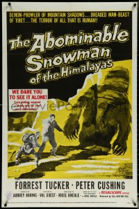 5y1008 ABOMINABLE SNOWMAN OF THE HIMALAYAS 1sh 1957 Peter Cushing, the dreaded man-beast of Tibet!