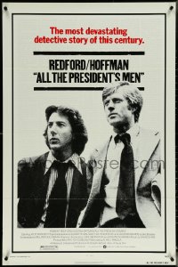 5y1014 ALL THE PRESIDENT'S MEN 1sh 1976 Dustin Hoffman & Robert Redford as Woodward & Bernstein!
