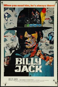 5y1049 BILLY JACK int'l 1sh 1971 Tom Laughlin, completely different artwork by Piero Ermanno Iaia!