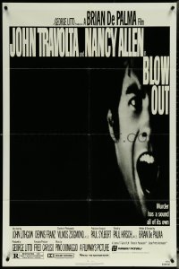 5y1055 BLOW OUT 1sh 1981 John Travolta, Brian De Palma, Allen, murder has a sound all of its own!