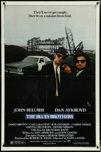 5y1056 BLUES BROTHERS 1sh 1980 John Belushi & Dan Aykroyd are on a mission from God!