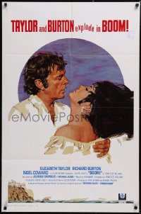 5y1057 BOOM 1sh 1968 Elizabeth Taylor & Richard Burton, Tennessee Williams drama!