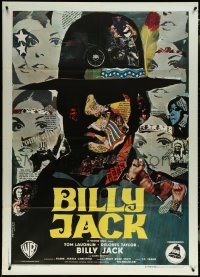 5y0328 BILLY JACK Italian 1p 1971 Tom Laughlin, Delores Taylor, great different Ermanno Iaia art!