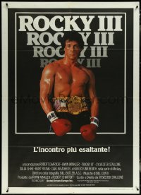 5y0407 ROCKY III Italian 1p 1982 great image of boxer & director Sylvester Stallone w/gloves & belt!