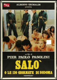5y0642 SALO OR THE 120 DAYS OF SODOM Italian 1p R1980s Pasolini, naked people on leashes!
