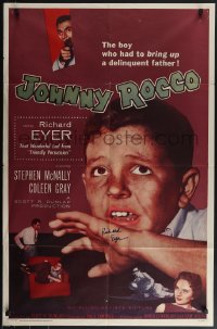 5y0044 JOHNNY ROCCO signed 1sh 1958 by Richard Eyer, who had to bring up a delinquent father!