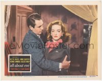 5y0756 ALL ABOUT EVE LC #5 1950 great close up of Gary Merrill holding back angry Bette Davis!