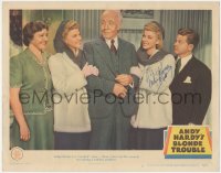 5y0003 ANDY HARDY'S BLONDE TROUBLE signed LC #7 1944 by Mickey Rooney, who's w/ Lewis Stone & twins!