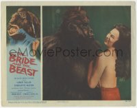 5y0765 BRIDE & THE BEAST LC 1958 Ed Wood, c/u of fake gorilla with sexy topless Charlotte Austin!