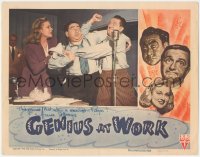 5y0010 GENIUS AT WORK signed LC 1946 by Anne Jeffreys, with Wally Brown & Alan Carney by microphone!