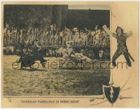 5y0896 ROBIN HOOD LC 1922 Douglas Fairbanks winning jousting match & standing in border, rare!
