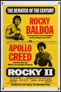 5y1353 ROCKY II 1sh 1979 Sylvester Stallone & Carl Weathers as Creed, the rematch of the century!